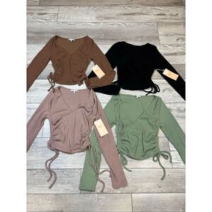 BlaShe bundle of 4 cinched crop tops size S